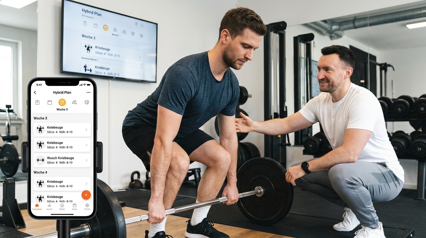 Trainingsplanung für Muskelaufbau: Warum hybride Betreuung den Unterschied macht